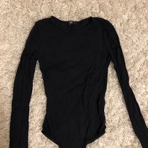 Missguided Black Long Sleeve Bodysuit